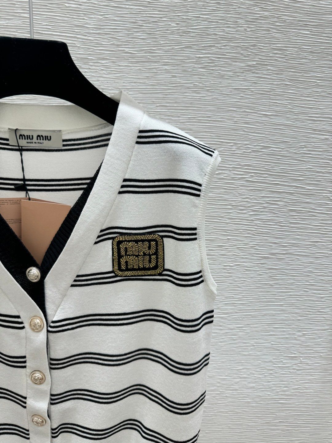 Miu Miu Striped Knit Cardigan Vest