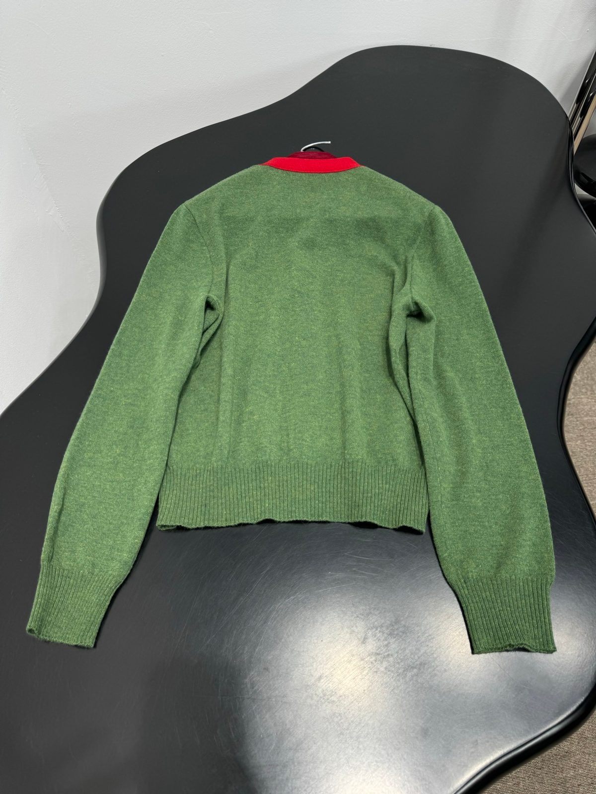 Gucci Wool Crewneck Sweater with Red Ribbon Detail