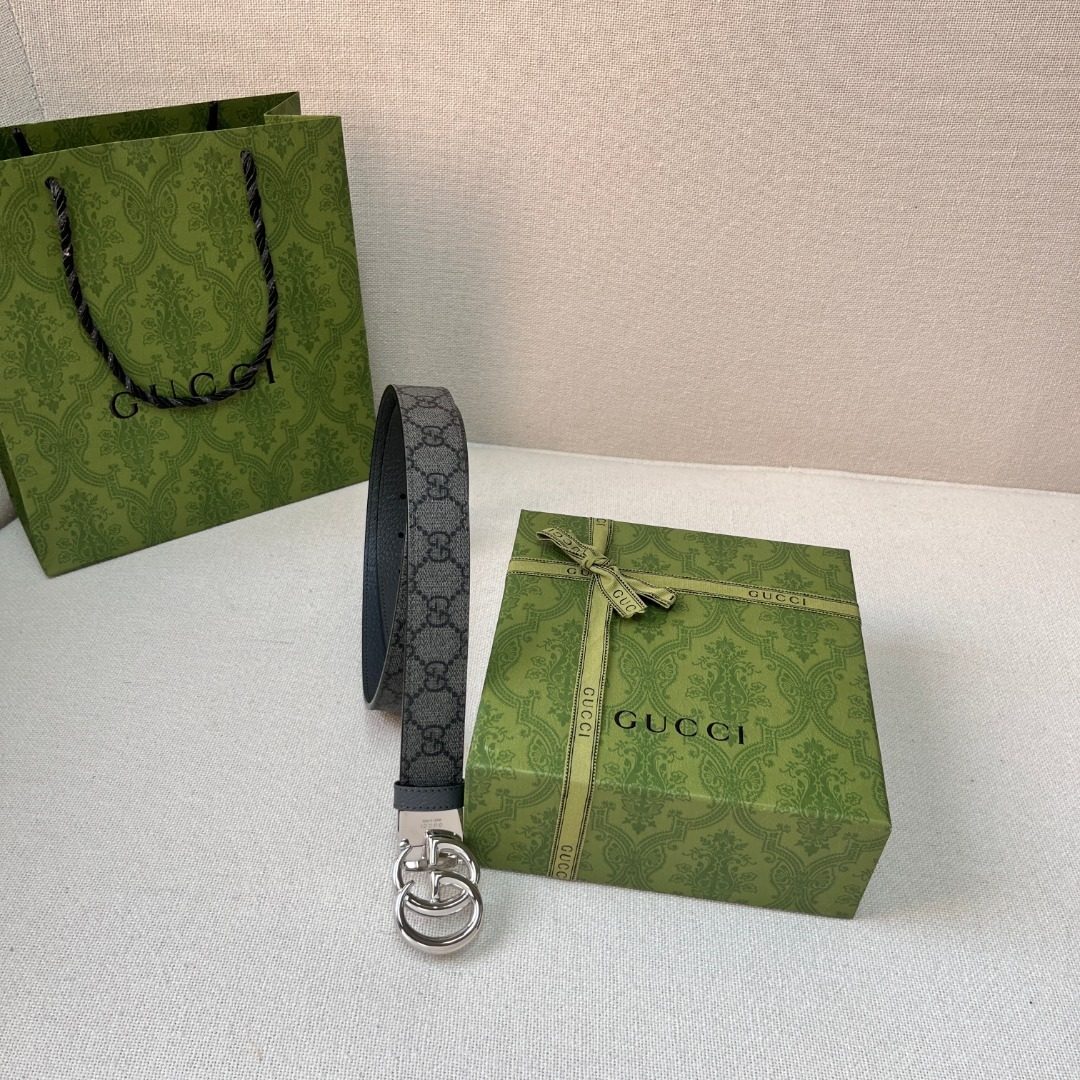 Gucci GG Supreme Canvas Belt with Double G Buckle