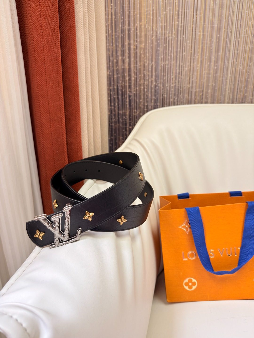 Louis Vuitton Monogram Black Leather Belt