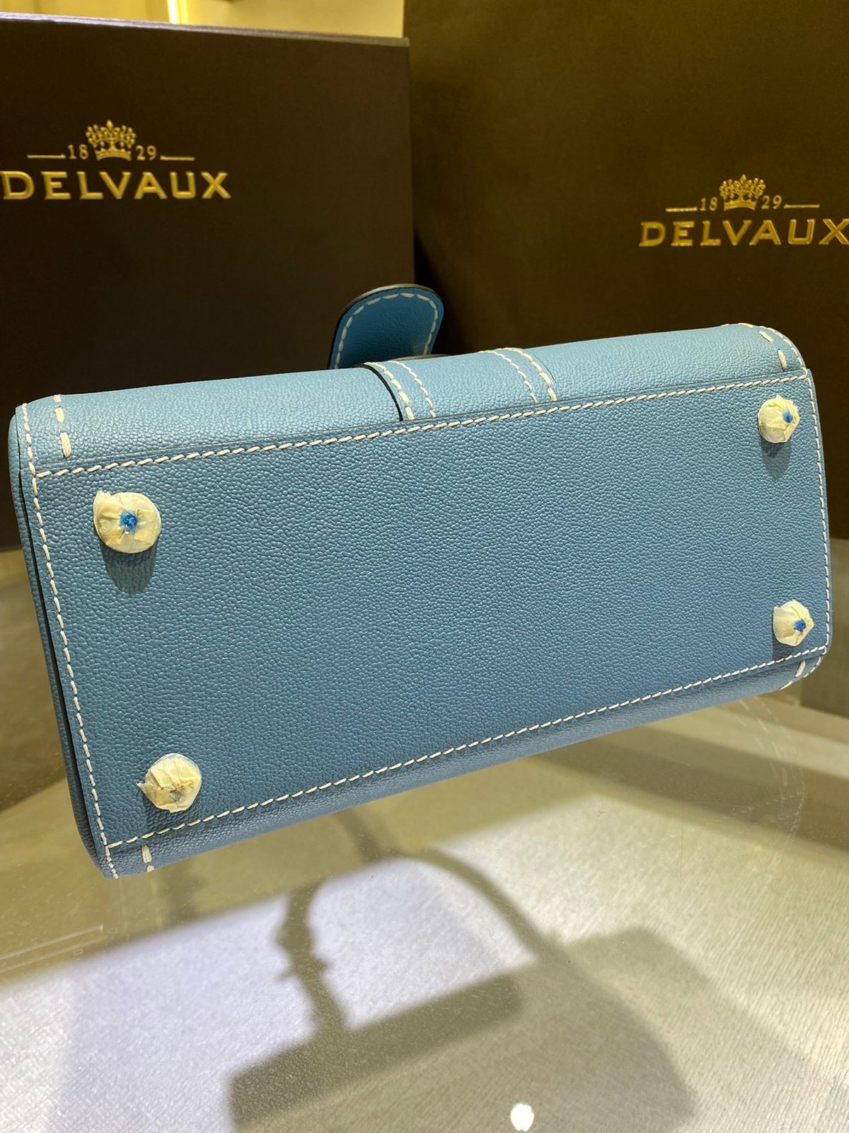 Delvaux Brillant Top Handle Bag Blue
