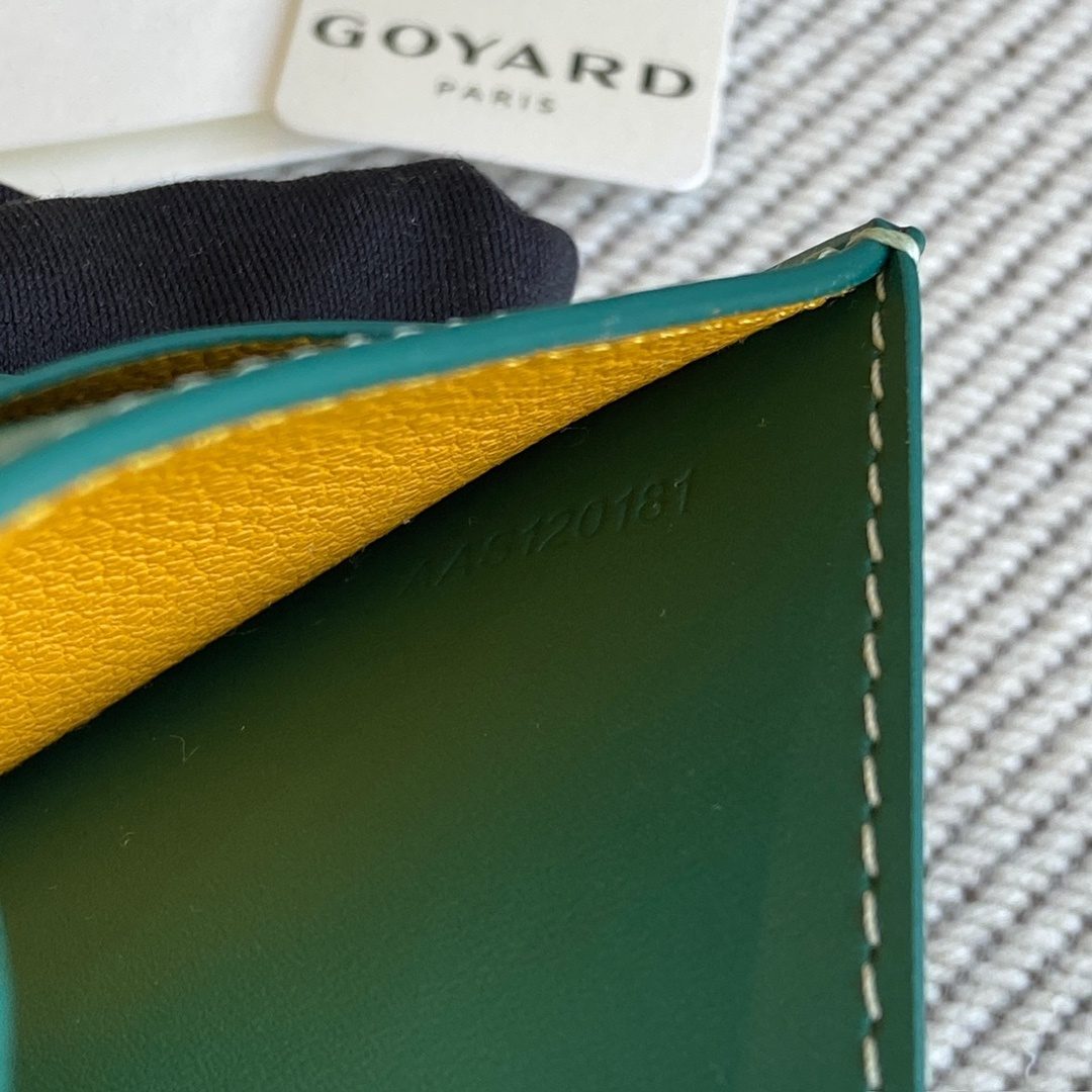 Goyard Teal Leather Card Holder Wallet