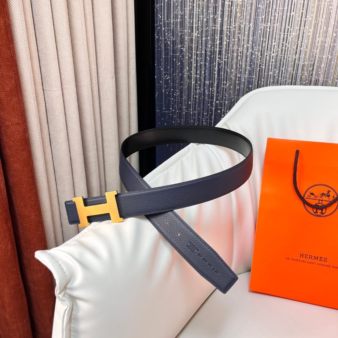 Hermès H Buckle Leather Belt